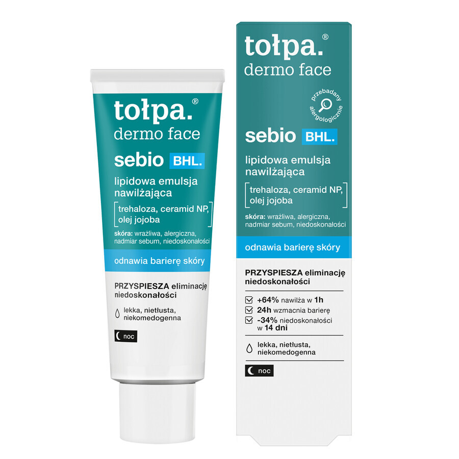 Tolpa Dermo Face Sebio BHL, emulsión hidratante lipídica, 40 ml