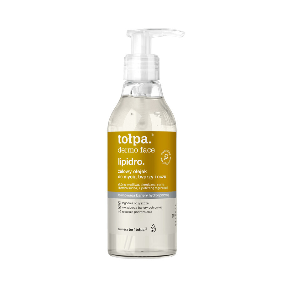 Tolpa Dermo Face Lipidro, Gel Limpiador Cara y Ojos, 195 ml