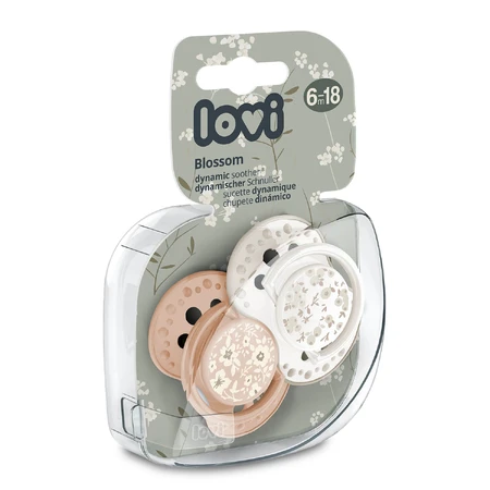 Lovi, dummy, silicone, dynamic, Blossom Ivory, 6-18 months, 2 pieces