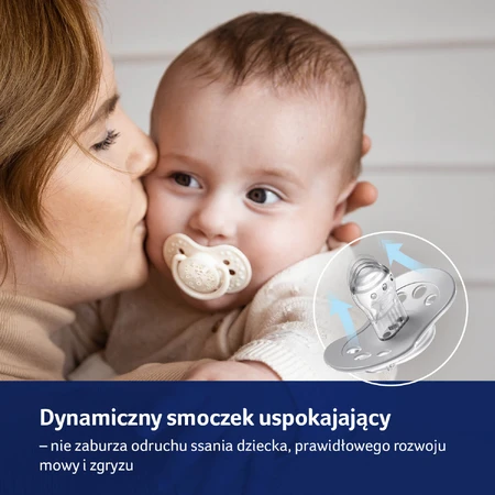 Lovi, dummy, silicone, dynamic, Blossom Ivory, 6-18 months, 2 pieces