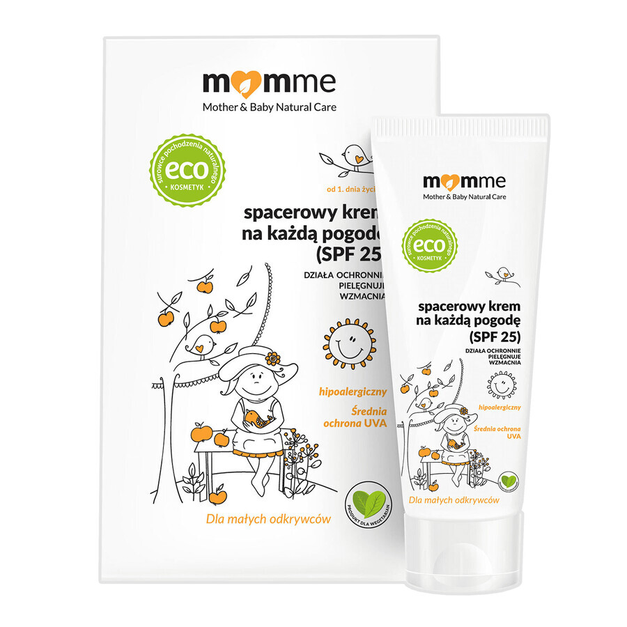 Momme, crema para caminar para todas las condiciones climáticas desde el 1er día de vida, SPF 25, 50 ml + Kicia Kocia, gel limpiador suave 2 en 1, desde el 1er día de vida, 200 ml gratis