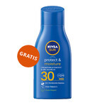 Nivea Sun Kids Protect &amp; Care set, spray protector para niños, SPF 50+, 200 ml + crema facial protectora, SPF 50, 50 ml + bronceador, SPF 30, 30 ml gratis