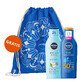 Nivea Sun Kids Protect &amp;amp; Care set, b&#225;lsamo solar protector para ni&#241;os 5en1, SPF 50+, 200 ml + b&#225;lsamo para despu&#233;s del sol prolongando el bronceado, 200 ml + bolsa mochila de regalo