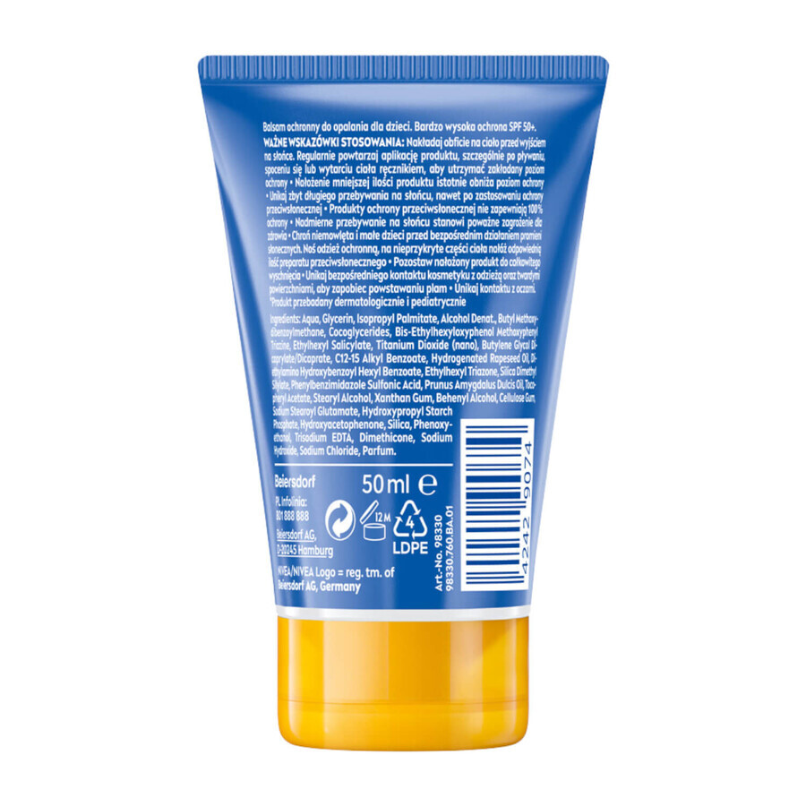 Nivea Sun Kids Protect & Care set, loción solar protectora para niños 5en1, FPS 50+, 50 ml +v crema antiedad de alta protección, FPS 50, 50 ml + toalla de playa gratis