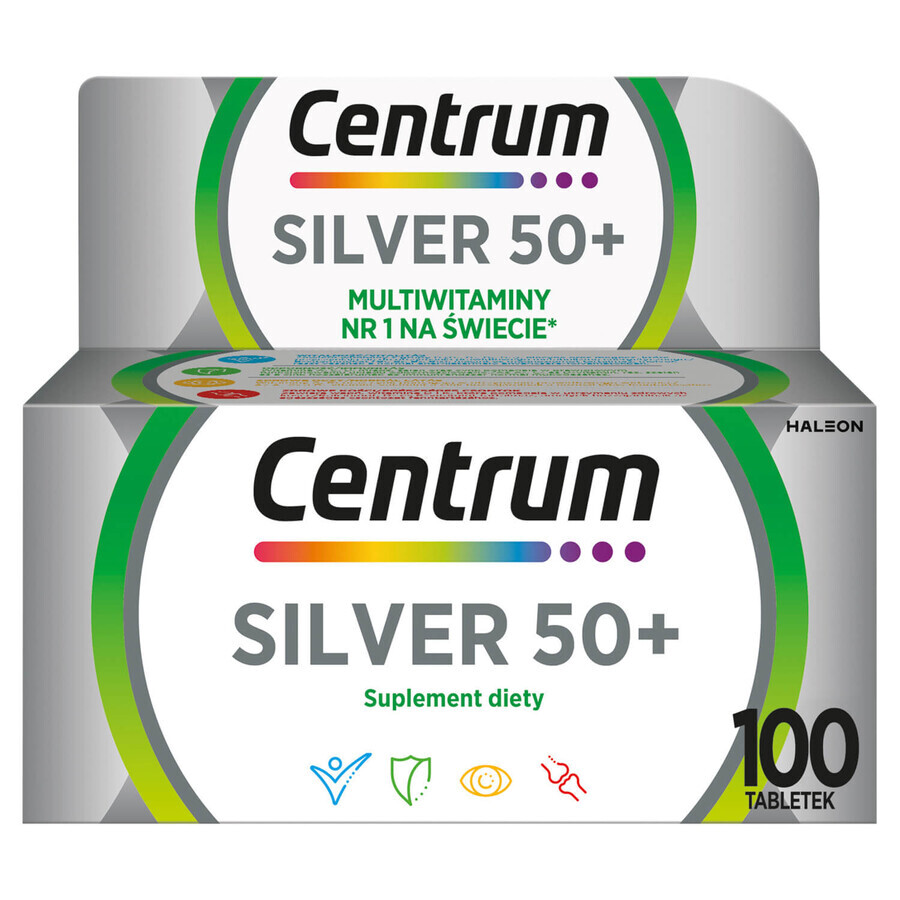 Centrum Silver 50+, 100 comprimidos + Centrum Silver 50+, 30 comprimidos gratis