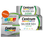 Centrum Silver 50+, 100 comprimidos + Centrum Silver 50+, 30 comprimidos gratis