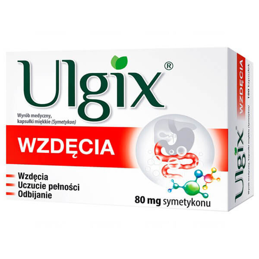 Ulgix Flatulencia 80 mg, 100 cápsulas blandas