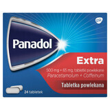 Panadol Extra 500 mg + 65 mg, 24 film-coated tablets