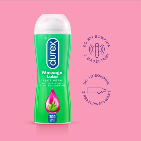Durex, intimate moisturizing and massage gel 2 in 1, aloe vera, 200 ml
