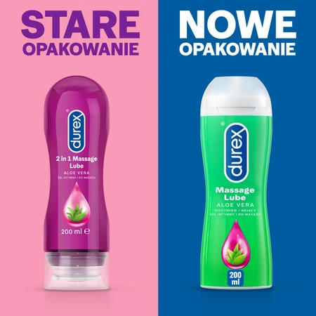 Durex, intimate moisturizing and massage gel 2 in 1, aloe vera, 200 ml
