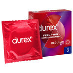 Durex Fetherlite Elite, preservativos con más lubricación, más finos, 3 piezas