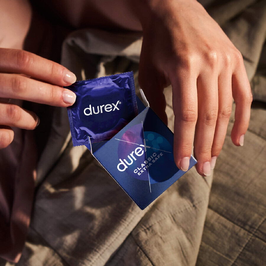 Durex Extra Safe, preservativos con más lubricante, reforzados, 12 piezas