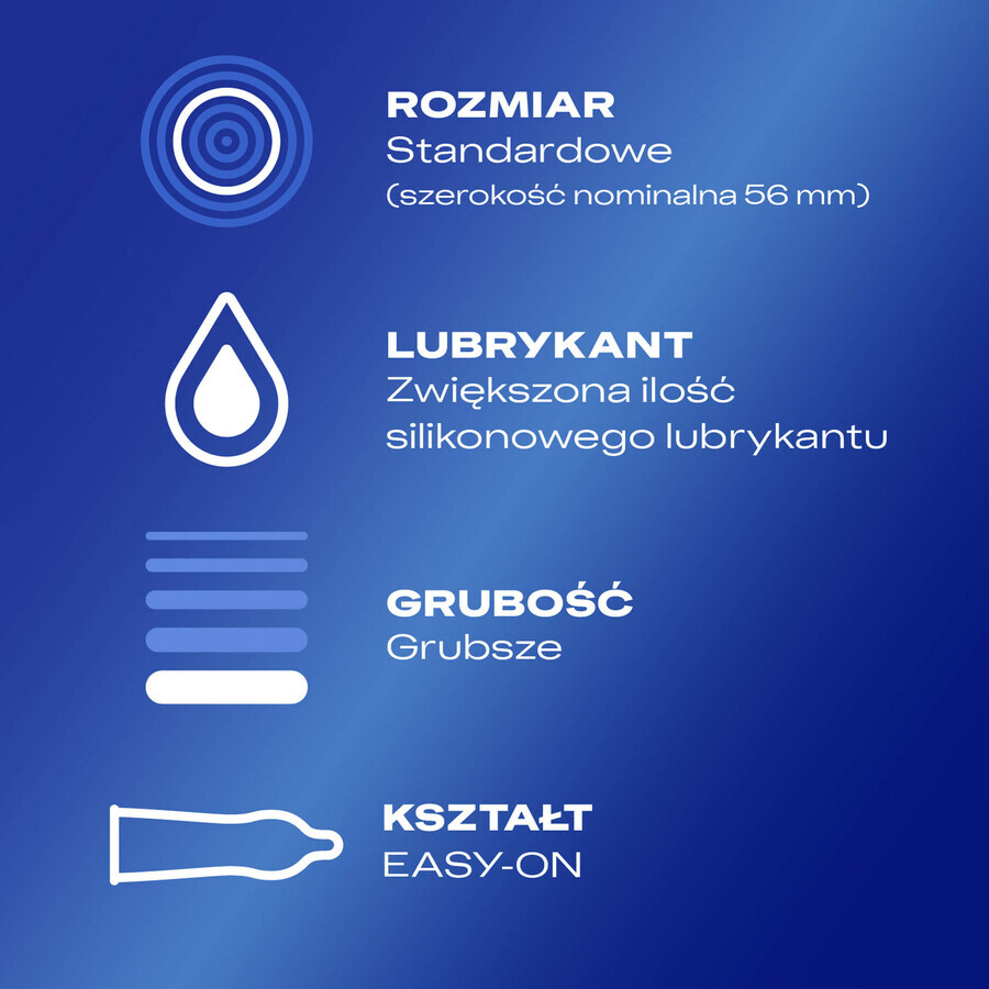 Durex Extra Safe, preservativos con más lubricante, reforzados, 12 piezas