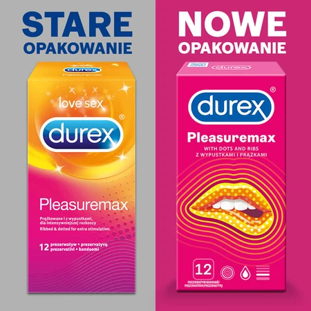 Durex Pleasuremax, prezervative cu nervuri cu nervuri, 12 bucăți