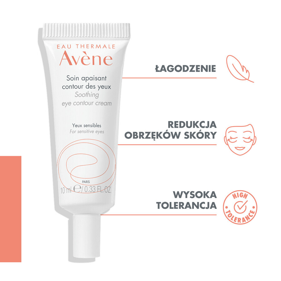 Avene, crema lenitiva per il contorno occhi, pelle sensibile, 10 ml