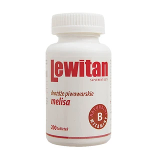 Lewitan Drożdże Piwowarskie + Melisa, 200 tabletek