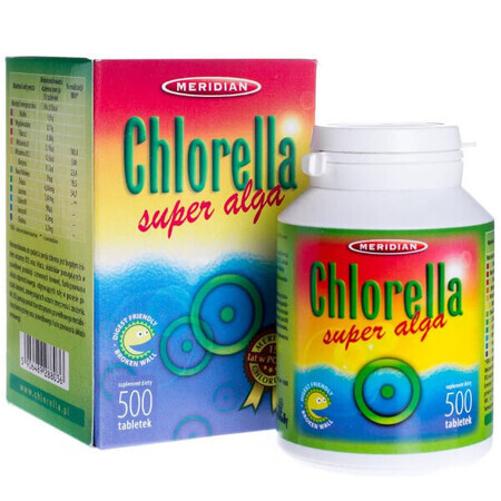 Chlorella, alge presate, 500 comprimate