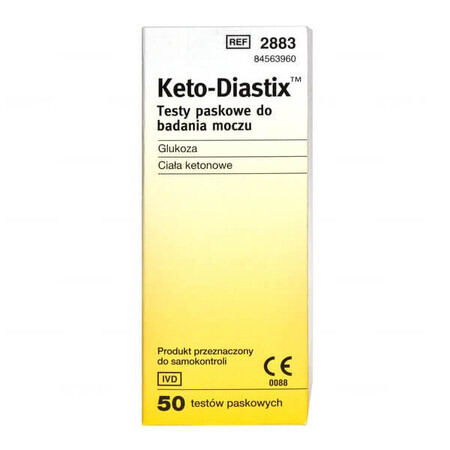 Keto-Diastix, tiras reactivas de orina, 50 piezas