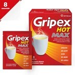 Gripex Hot Max 1000 mg + 100 mg + 12,2 mg, 8 sachets