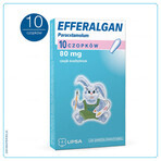 Efferalgan 80 mg, supositorios rectales, 10 piezas