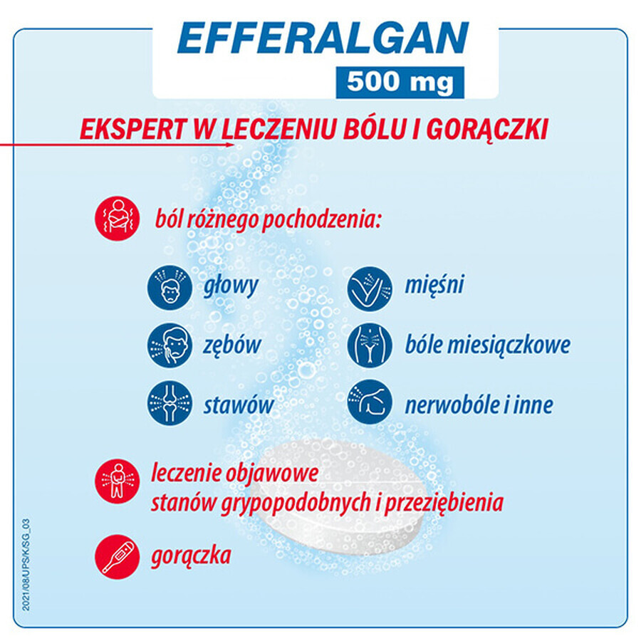 Efferalgan 500 mg, 16 bruistabletten