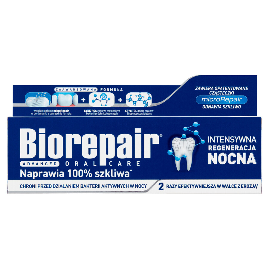 Biorepair Night, pasta de dientes, regeneración nocturna intensiva, 75 ml