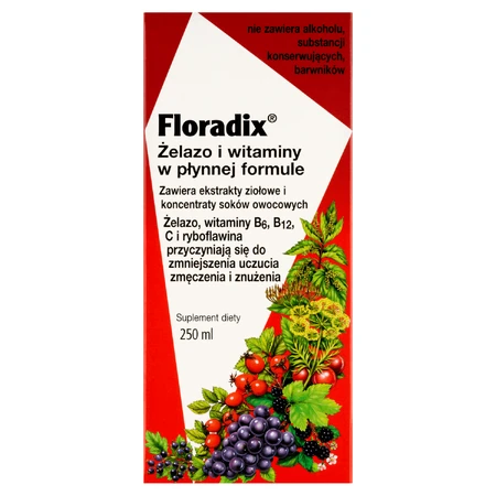 Floradix Żelazo i Witaminy, 250 ml: ceny i cechy