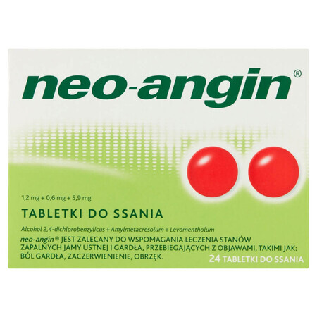 Neo-Angin 1.2 mg + 0.6 mg + 5.9 mg, 24 tablets