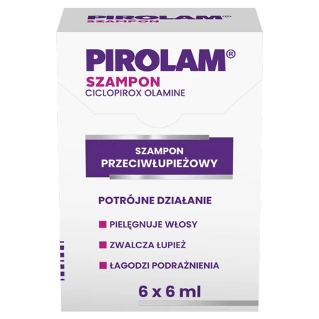 Pirolam, champú anticaspa, 6 sobres x 6 ml