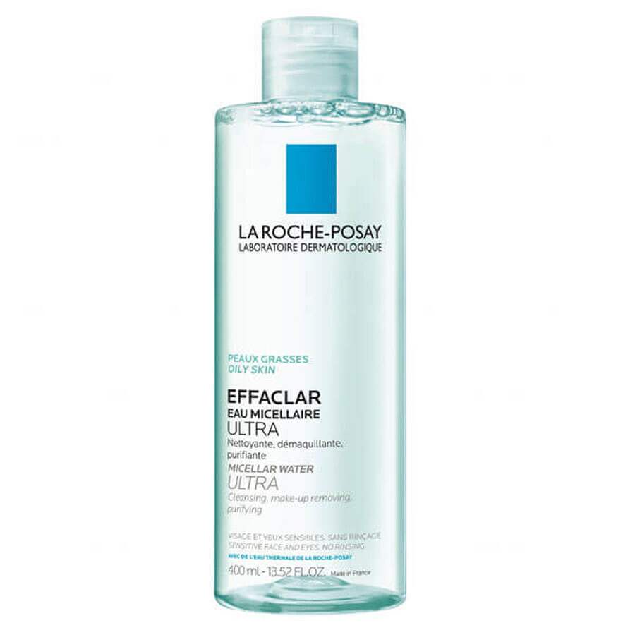 La Roche-Posay Effaclar Ultra, fluido micelar para pieles grasas y con acné, 400 ml