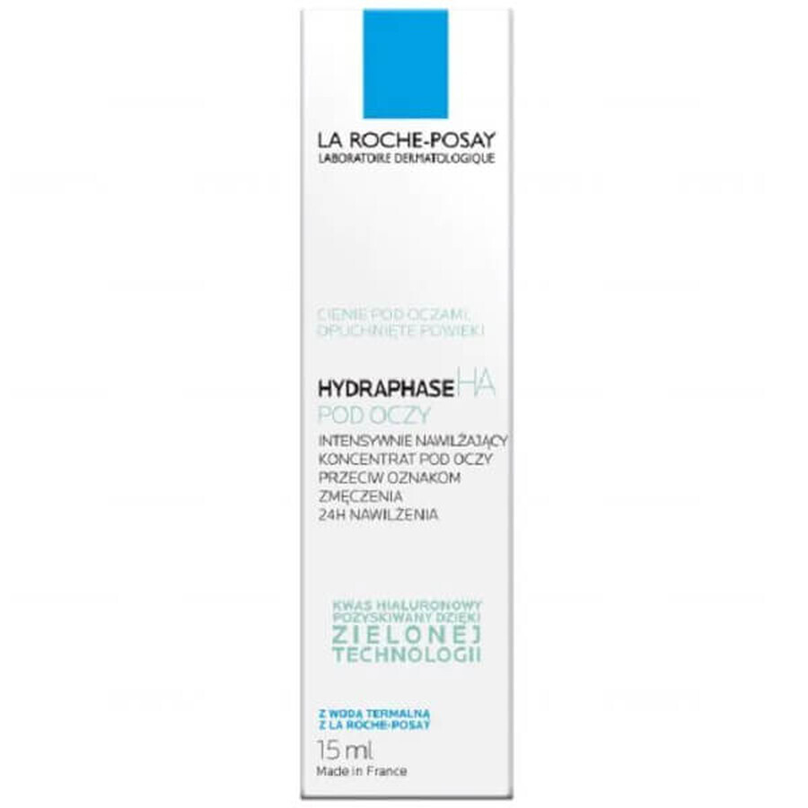 La Roche-Posay Hydraphase Intense, concentrado hidratante intensivo para el contorno de ojos contra los signos de fatiga, 15 ml