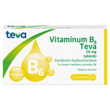 Vitamina B6 Teva 50 mg, 50 comprimidos