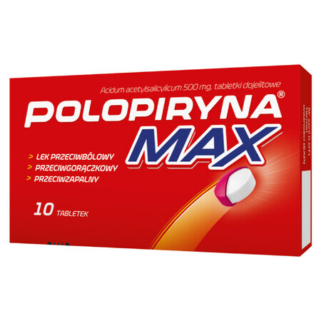 Polopiryna Max 500 mg, 10 comprimés entéraux