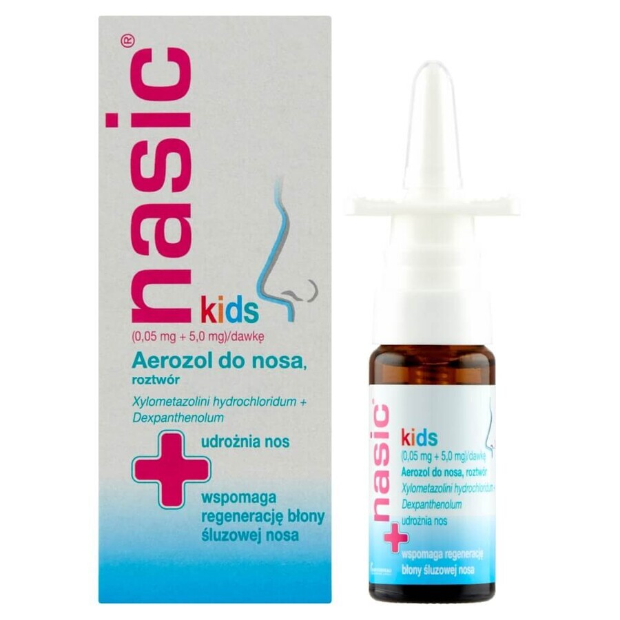 Nasic Kids (0,05 mg + 5 mg)/dosis, spray nasal para niños de 2 a 6 años, 10 ml