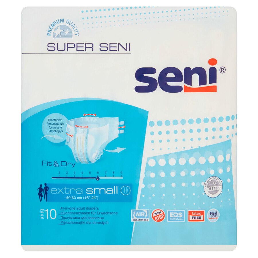 Super Seni, pantalones pañales, Extra Small, 10 piezas