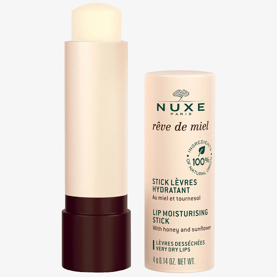 Nuxe Reve de Miel, labial hidratante para labios secos y agrietados, 4 g