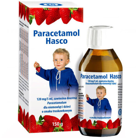 Paracetamol Hasco 120 mg/ 5 ml, suspensión oral para niños desde el nacimiento, sabor fresa, 150 g