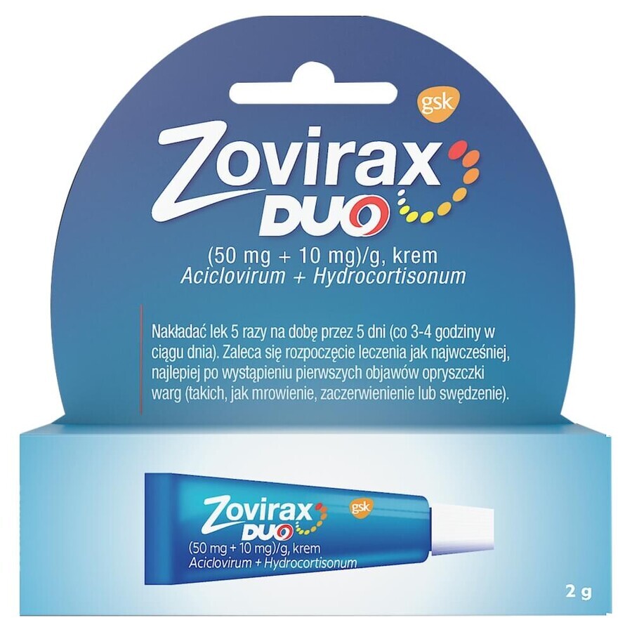 Zovirax Duo (50 mg + 10 mg)/g, cream, 2 g