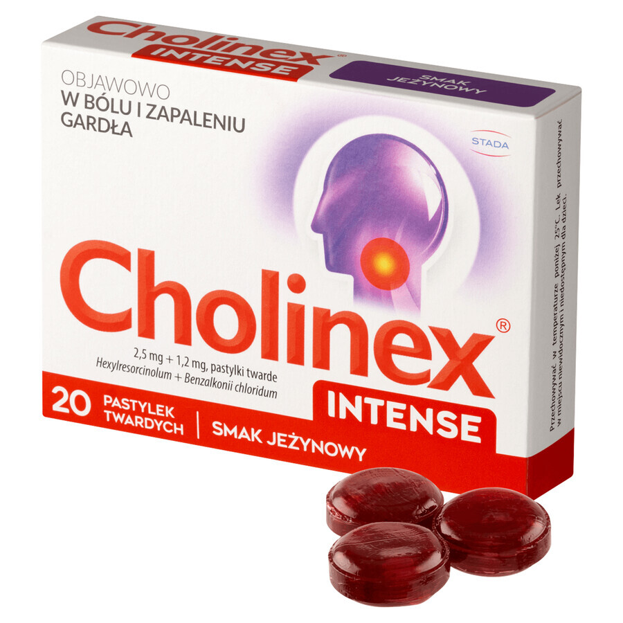 Cholinex Intense 2.5 mg + 1.2 mg, blackberry flavor, 20 hard tablets