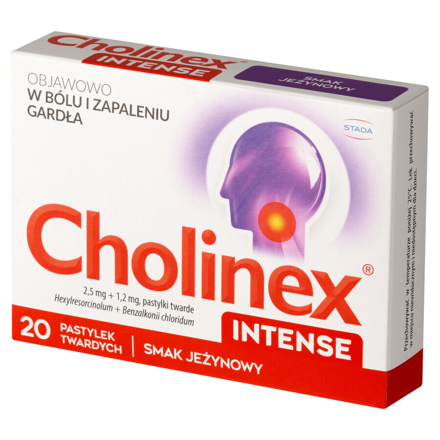 Cholinex Intense 2.5 mg + 1.2 mg, blackberry flavor, 20 hard tablets