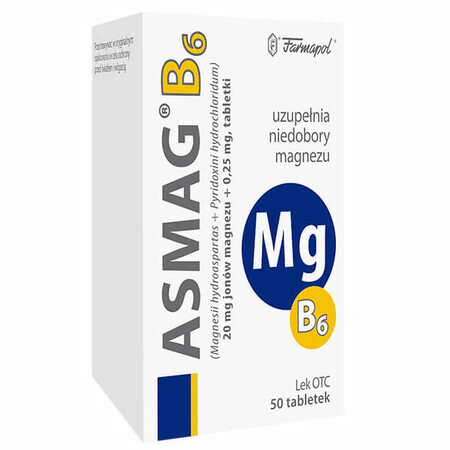 Asmag B 20 mg + 0.25 mg, 50 tablets