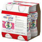 Resource Junior, preparado nutricional para mayores de 1 año, sabor fresa, 4 x 200 ml