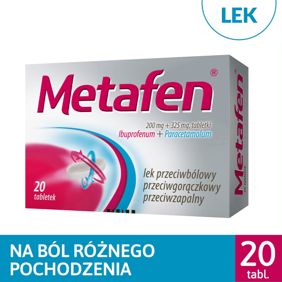 Metafeno 200 mg + 325 mg, 20 comprimidos