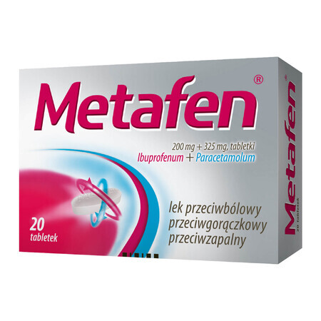 Metafeno 200 mg + 325 mg, 20 comprimidos