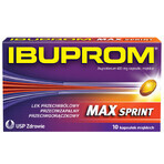 Ibuprom Max Sprint 400 mg, 10 cápsulas blandas