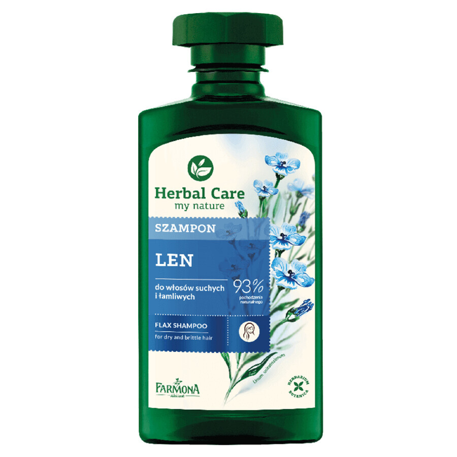 Farmona Herbal Care, shampoo per capelli secchi e fragili, Lino, 330 ml