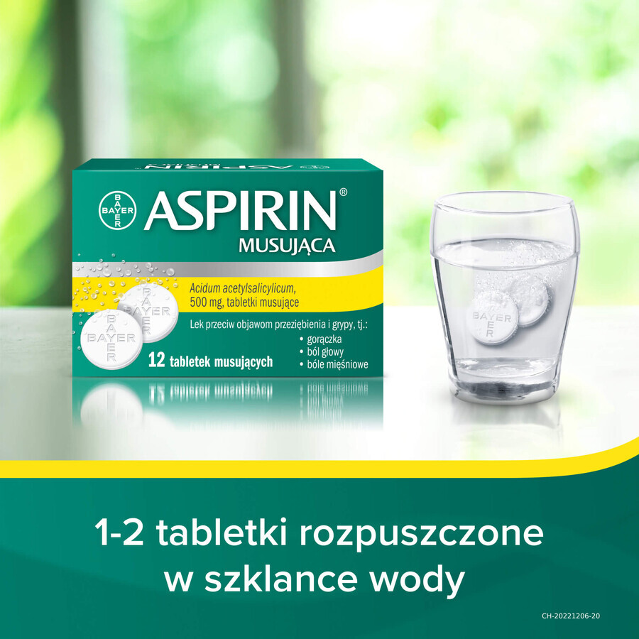 Aspirine bruistablet 500 mg, 12 bruistabletten