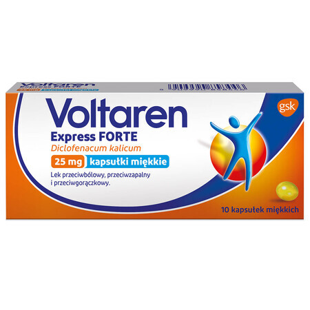 Voltaren Express Forte 25 mg, 10 softgel capsules