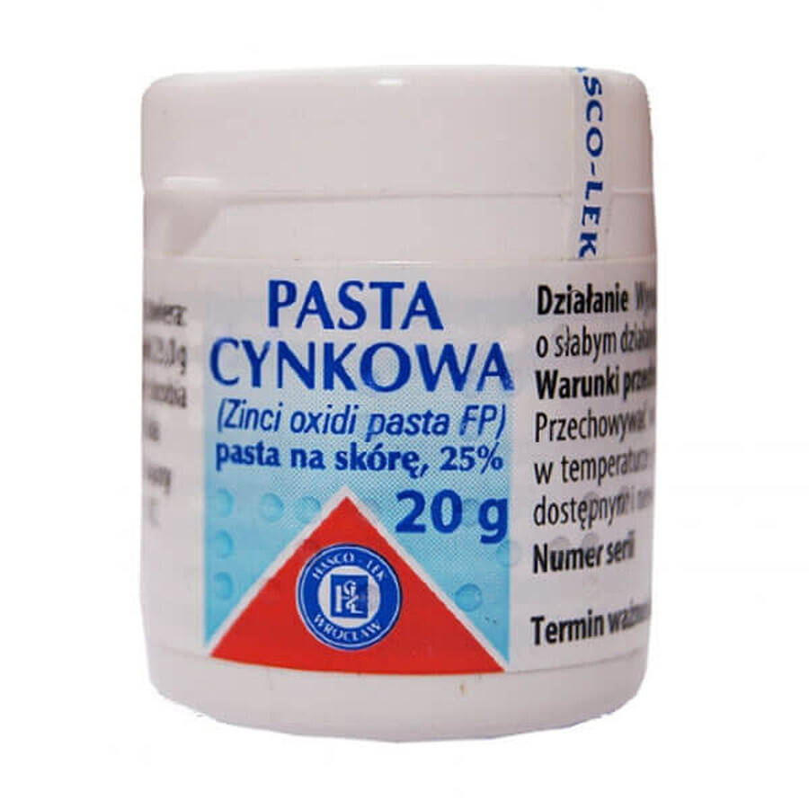 Pasta de zinc 25%, pasta cutánea, 20 g