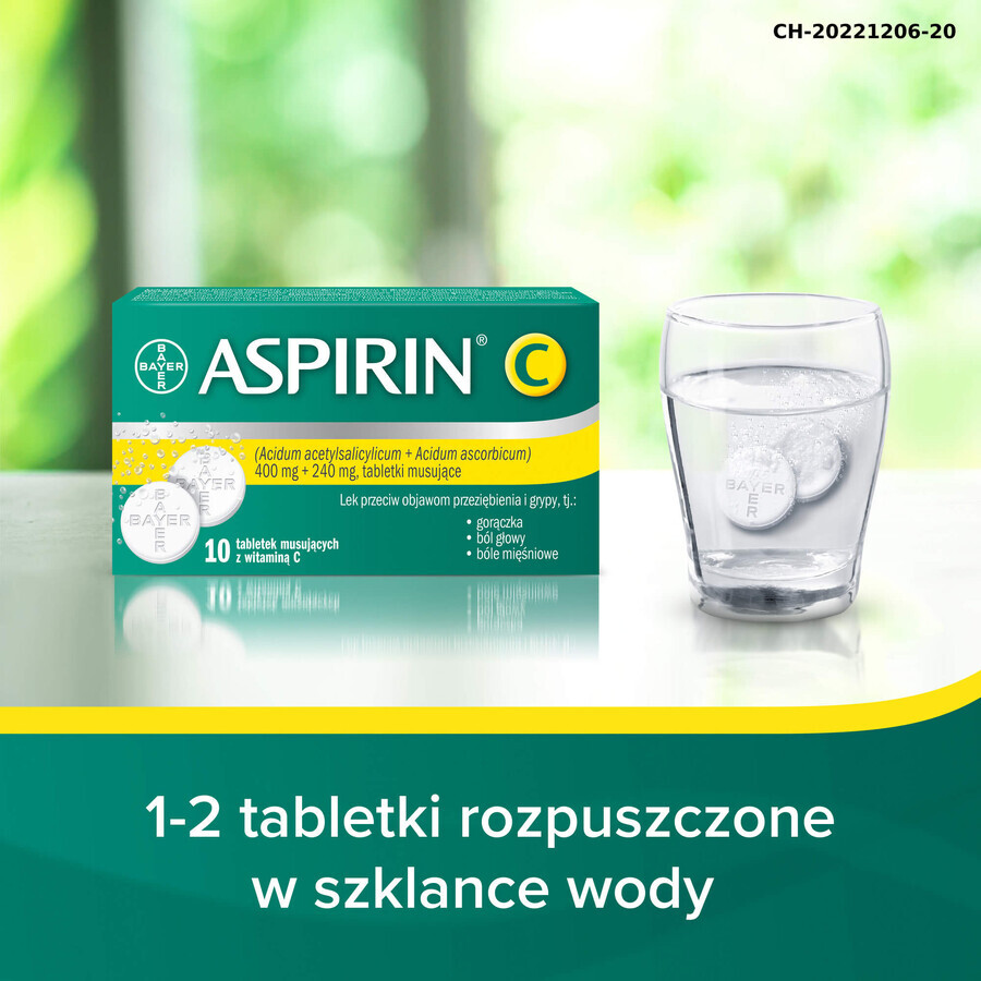 Aspirina C 400 mg + 240 mg, 10 comprimidos efervescentes